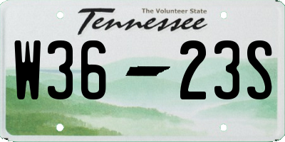 TN license plate W3623S