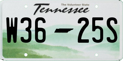 TN license plate W3625S