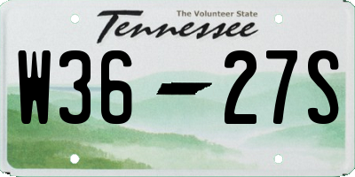 TN license plate W3627S