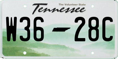 TN license plate W3628C