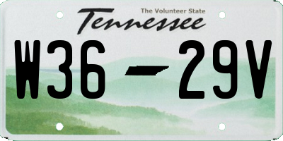TN license plate W3629V