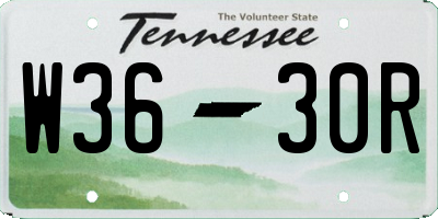 TN license plate W3630R