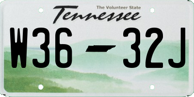 TN license plate W3632J