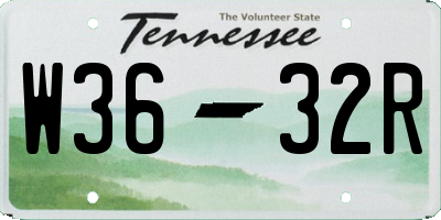 TN license plate W3632R