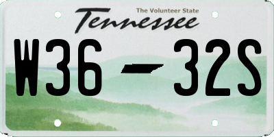 TN license plate W3632S