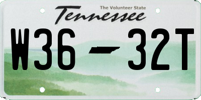 TN license plate W3632T