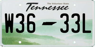 TN license plate W3633L