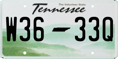 TN license plate W3633Q