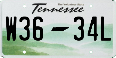 TN license plate W3634L