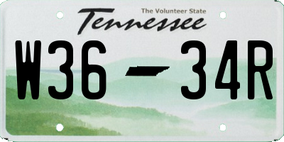 TN license plate W3634R