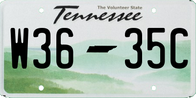 TN license plate W3635C