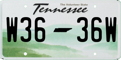 TN license plate W3636W