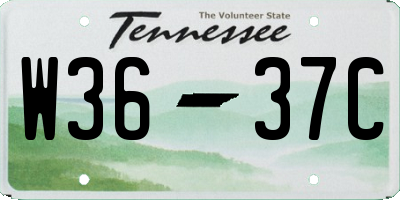 TN license plate W3637C
