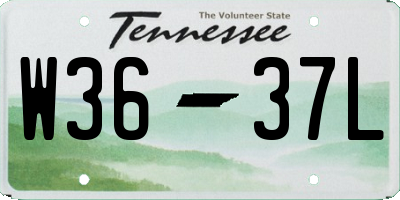 TN license plate W3637L