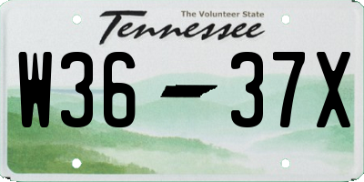 TN license plate W3637X