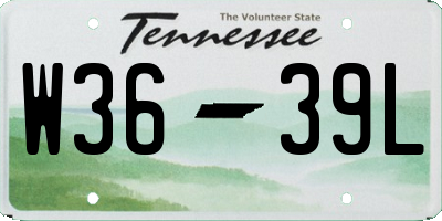 TN license plate W3639L