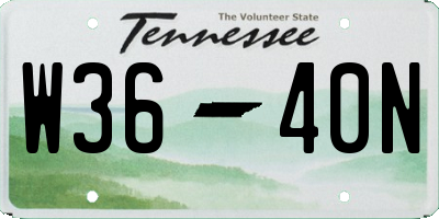TN license plate W3640N