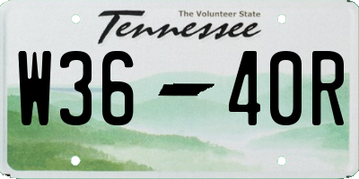TN license plate W3640R