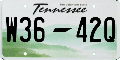 TN license plate W3642Q