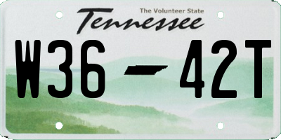TN license plate W3642T