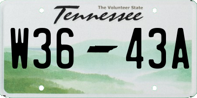 TN license plate W3643A