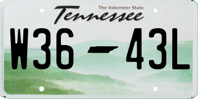 TN license plate W3643L