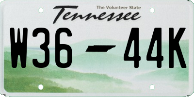 TN license plate W3644K