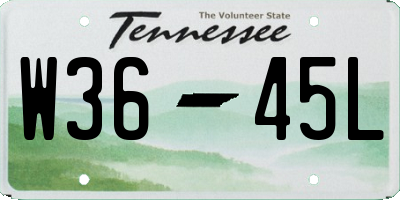 TN license plate W3645L