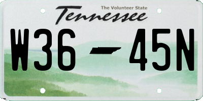 TN license plate W3645N
