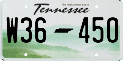TN license plate W3645O