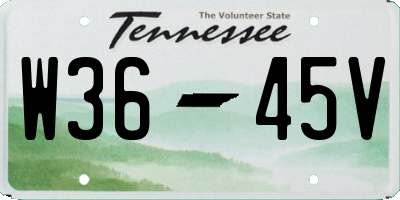 TN license plate W3645V
