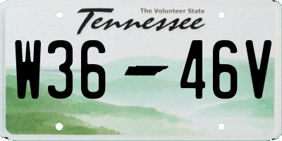 TN license plate W3646V