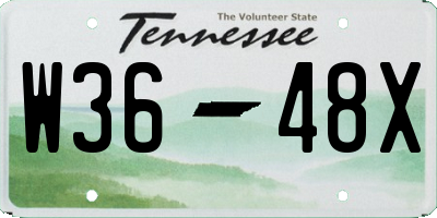 TN license plate W3648X