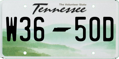 TN license plate W3650D