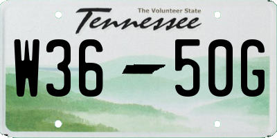TN license plate W3650G