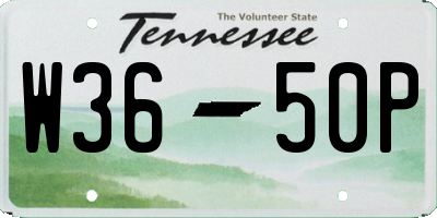 TN license plate W3650P
