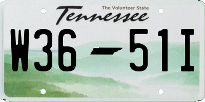 TN license plate W3651I