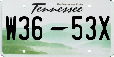 TN license plate W3653X
