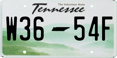 TN license plate W3654F
