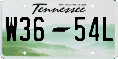TN license plate W3654L