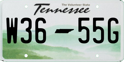 TN license plate W3655G