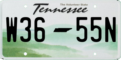 TN license plate W3655N