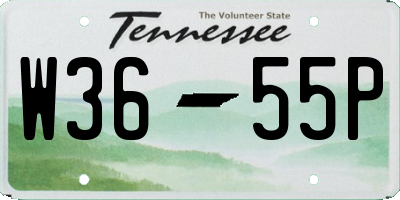 TN license plate W3655P