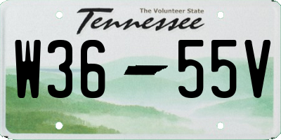 TN license plate W3655V