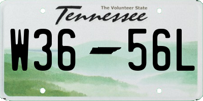 TN license plate W3656L