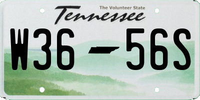 TN license plate W3656S