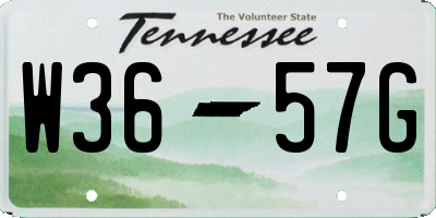 TN license plate W3657G