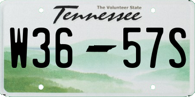 TN license plate W3657S