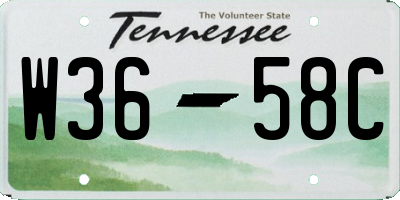 TN license plate W3658C