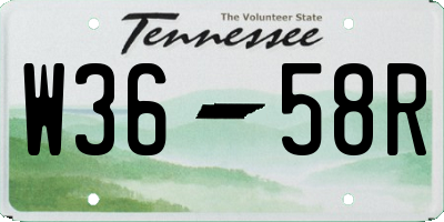 TN license plate W3658R